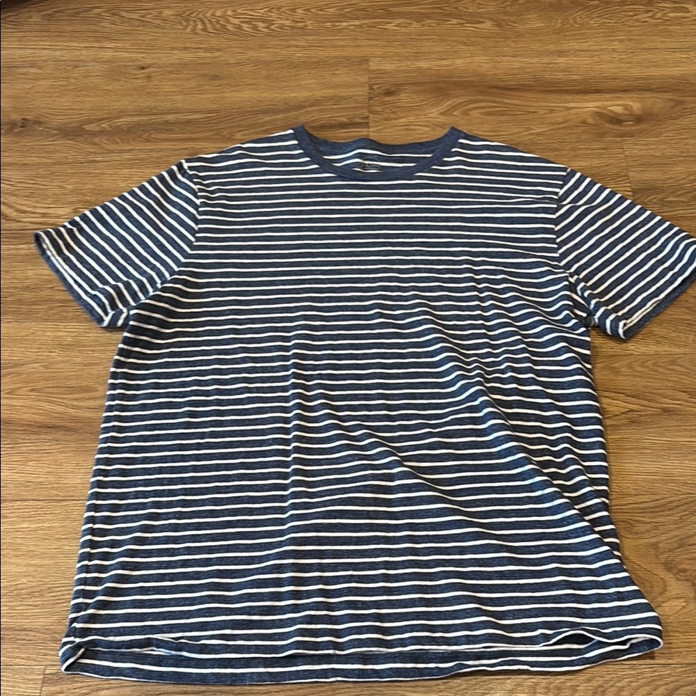 Polo by Ralph Lauren Blue and White Striped Short Sleeve Tee